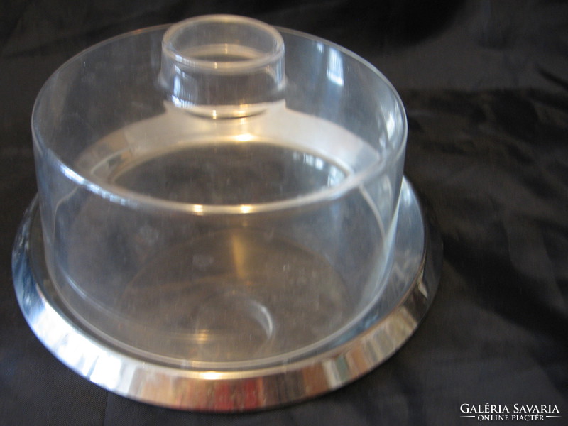 Round cheese tray with lid and small cake holder