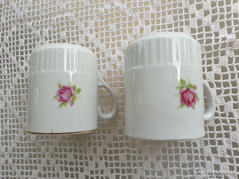 Old zsolnay porcelain rose mug 2 pcs