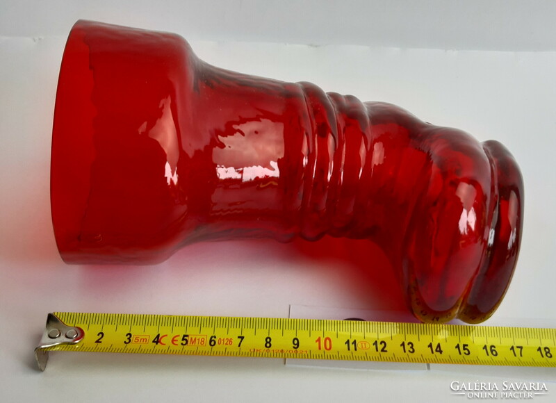 Régi üveg mikulás csizma különlegesség 16 cm