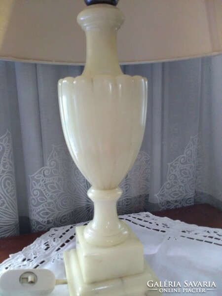 Original Italian hand carved alabaster table lamp