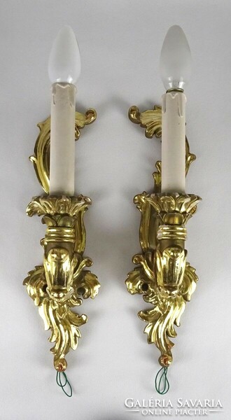 1J333 pair of antique gilded florentine wall hangings