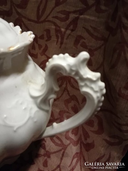 Porcelain jug, spout + sugar holder