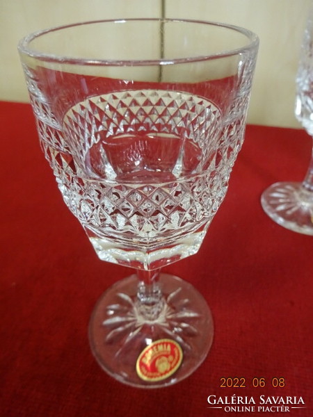 Bohemia Czechoslovak crystal glass, liqueur with base, four pieces. He has! Jókai.