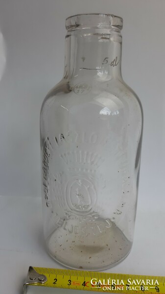 Antique milk bottle - Count László Károlyi Fót estate full milk 5dl