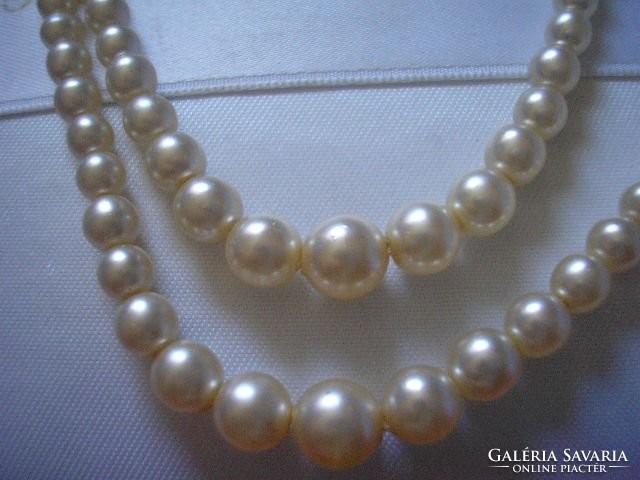 Rare string of pearls, double row 2 x 47 cm as a gift
