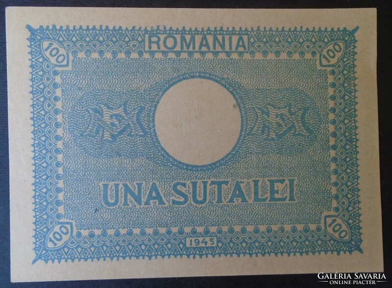 27 50  Régi bankjegyek Románia  100 lej 1945  aUNC
