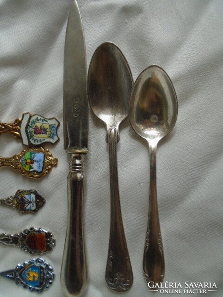 5 pcs rare beautiful decorative spoons +3 antique fish knife mocha + coffee spoon for sale in one