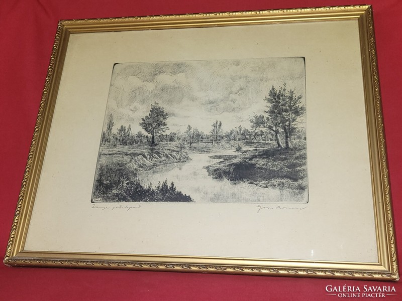 Gross Arnold (1929-2015): a very rare etching on the banks of the creek