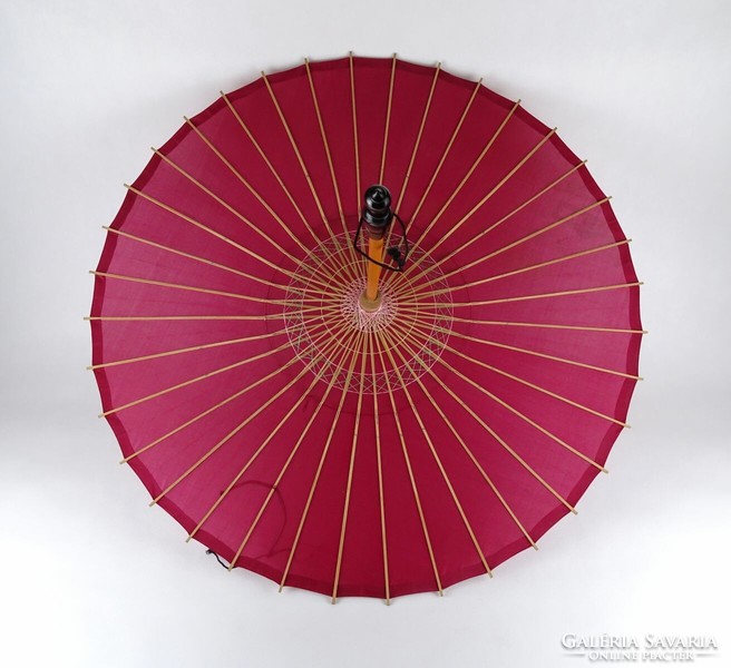 1J447 antique oriental silk umbrella parasol
