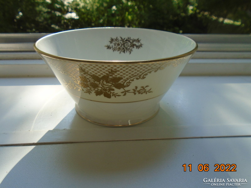 NORITAKE luxus japán porcelán aranybrokát virágos rács mintával  tál