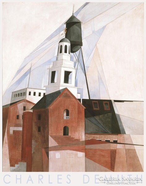 Charles Demuth (1883-1935) festmény reprodukció, művészeti plakát, amerikai építészet víztorony