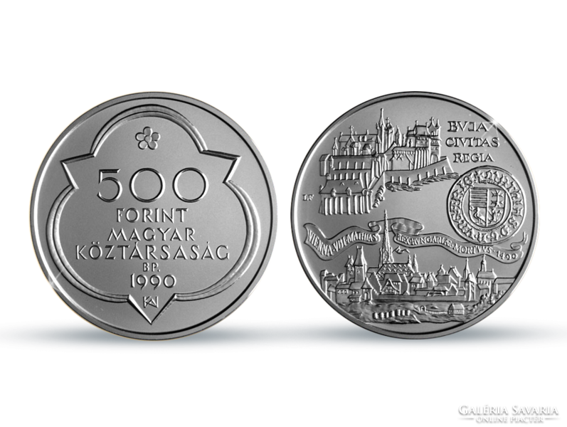 1990. Matthias of the Year ii. Silver commemorative coin bu