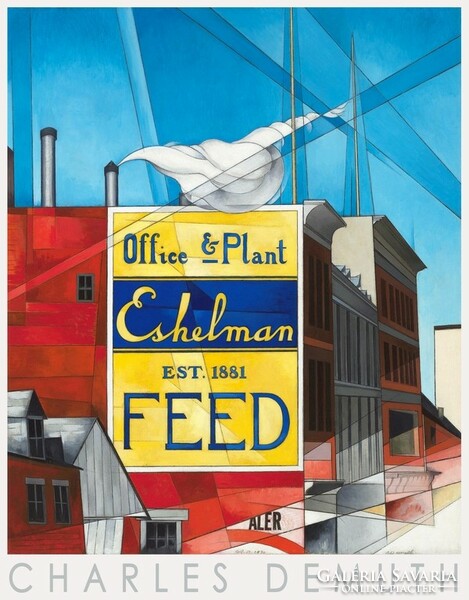 Charles Demuth (1883-1935) painting reproduction, art poster, American cityscape advertising board