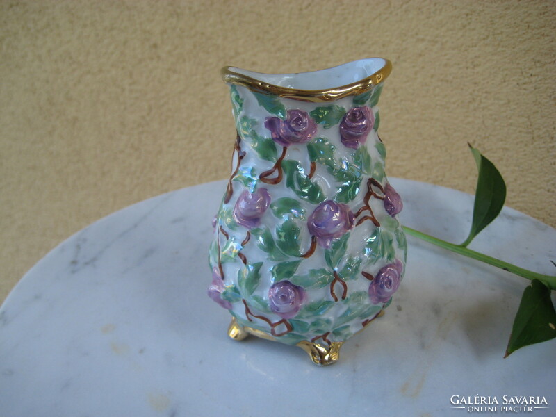 Zsolnay, Nikelsky vase, with beautiful gilding, from the 1920s, 10 cm. Rare !!