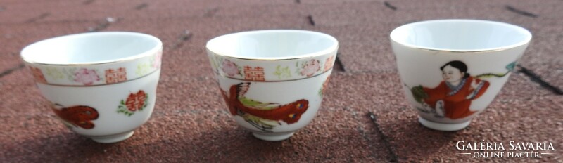 Chinese hand painted porcelain cup set of 3 pcs