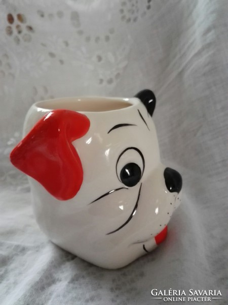 Cute puppy porcelain mug with cup., 10X10 cm.