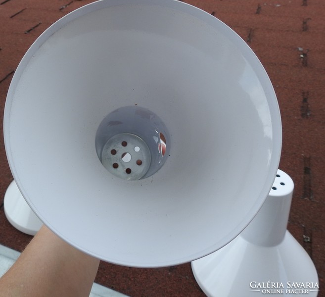 Fehér zománcozott fém lámpabúra - búra - origi, soha nem felszerelt