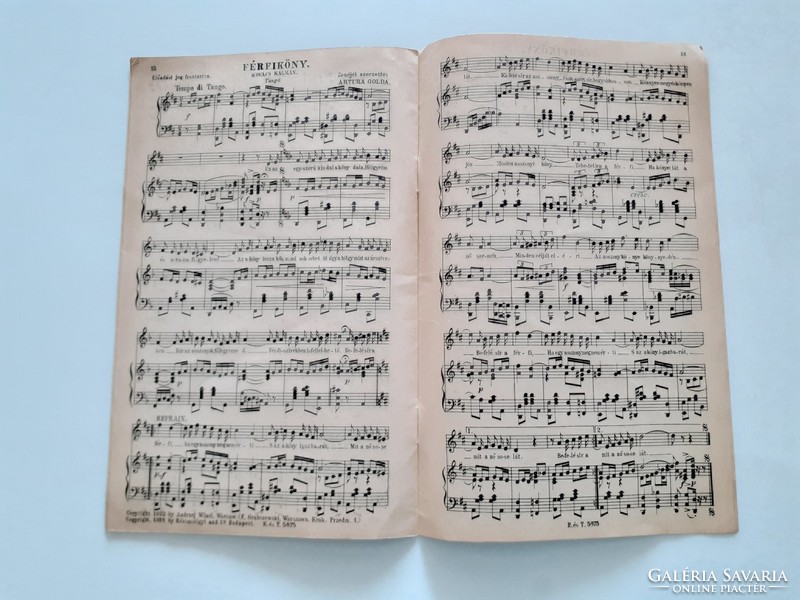 Régi kottafüzet 1933 Hangulat című zenei folyóirat 17. kotta