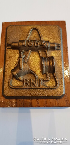 Borsodnádasd plate factory 1864 bronze plaque.