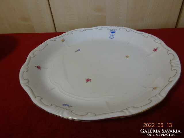 Zsolnay porcelain meat platter with antique catering company sign. He has! Jókai.