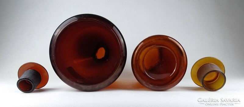 1I508 Régi nagyméretű barna gyógyszertári patika üveg 2 darab