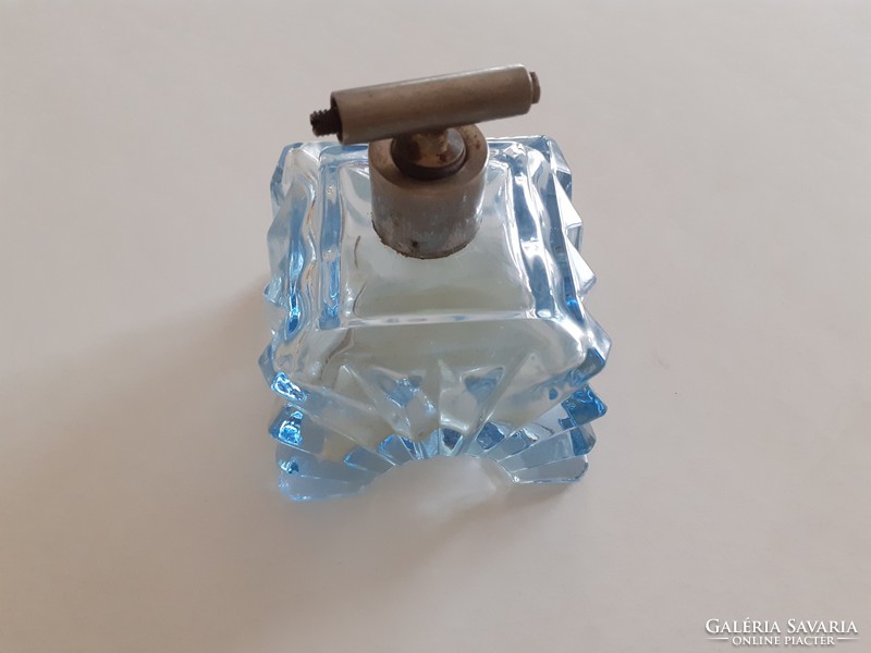 Régi art deco parfümös üveg 1930 körül kék üveg kölniszóró