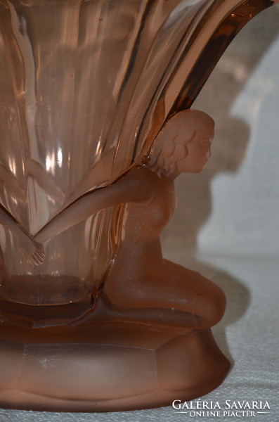 Szecessziós nőalakos váza ritka színben  ( DBZ 0030 )
