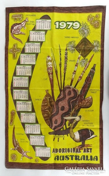 1J464 color textile australian calendar 1979