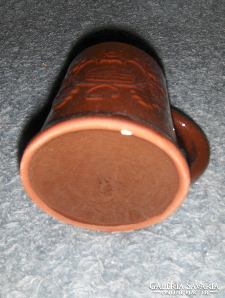 Városlődi kerámia söröskorsó 10,5 cm magas (12/d)