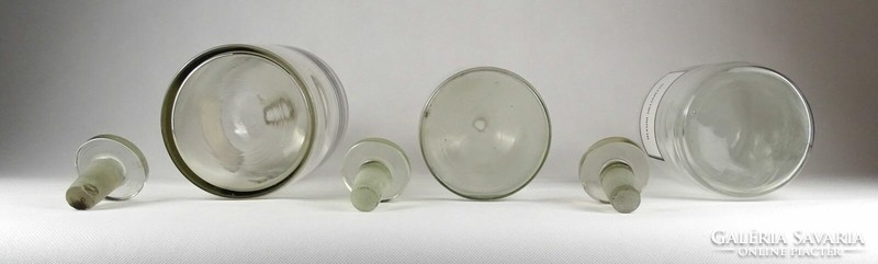 1I577 Régi dugós gyógyszertári patika üveg 3 darab