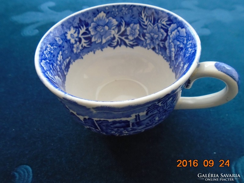 1920 English cup with cobalt blue pattern from the Thames river scene series
