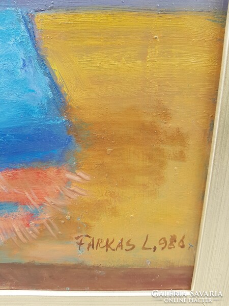 Farkas Lajos (1919-1998) : Csendélet ,Képcsarnokos