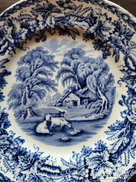 Angol/vintage Booths Silicon China 'British Scenery' Made in England Blue and White Transferware