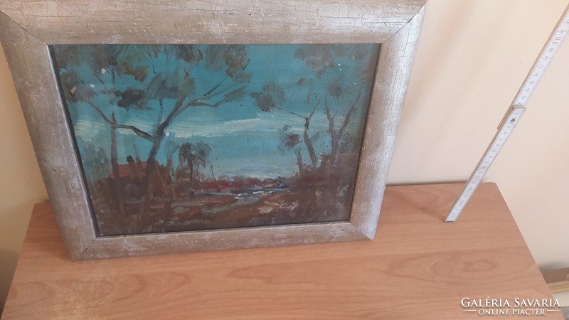 (K) an old painting that is worn out in some places