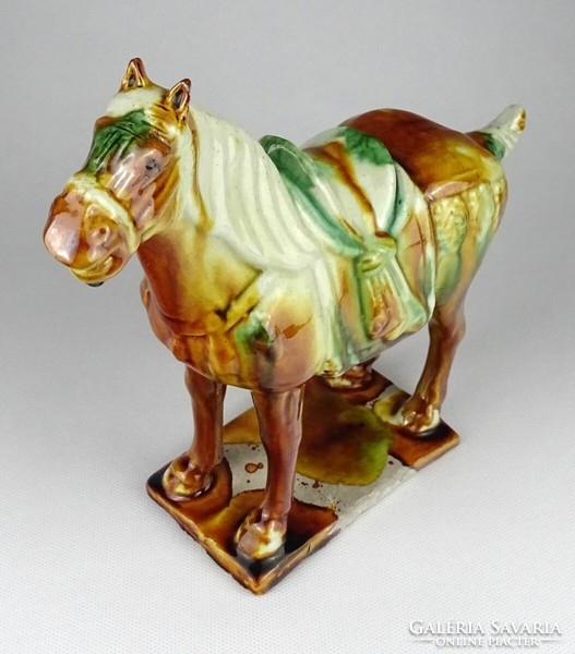 1J506 old chinese ceramic tang horse statue 20 cm
