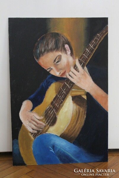 Girl playing guitar