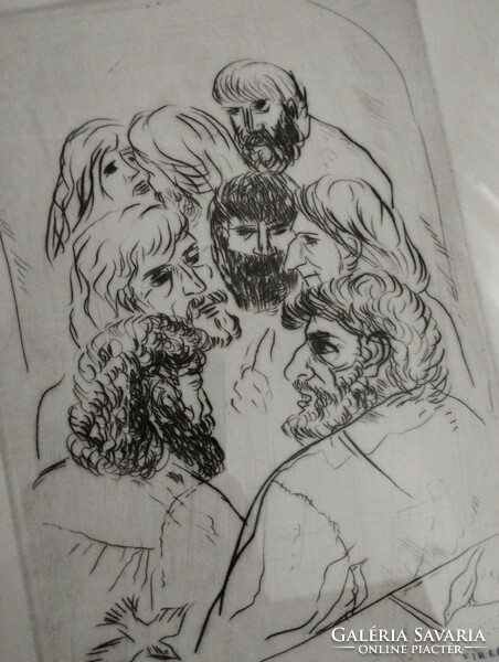 Miklós Borsos: Florentine heads etching