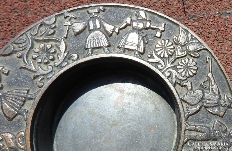 Applied Art Bronze Middle Table - Bowl - Embossed Scene