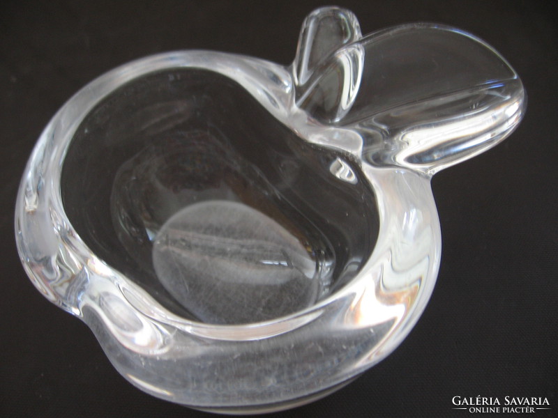 Apple shape art vannes france ros hasana honey bowl, crystal leaf weight, ring holder