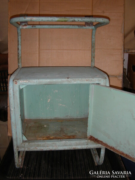 Old hospital iron bedside table