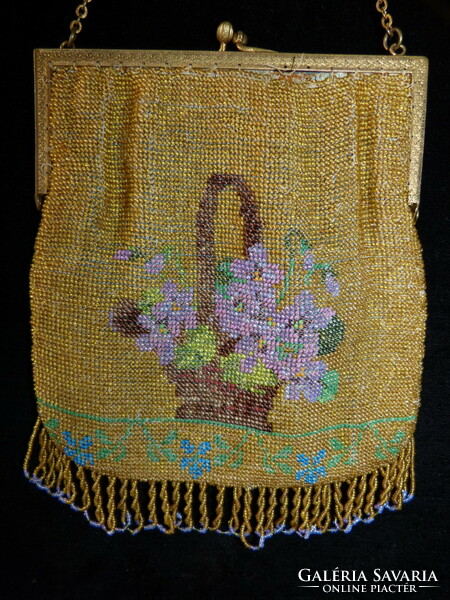 Vintage beaded women's bag / 1920s.
