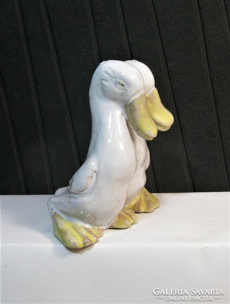 Pair of old glazed ceramic ducks