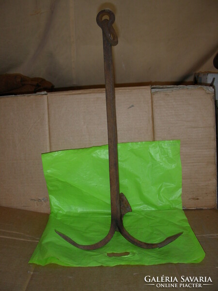 Antique 57 cm high wrought iron anchor