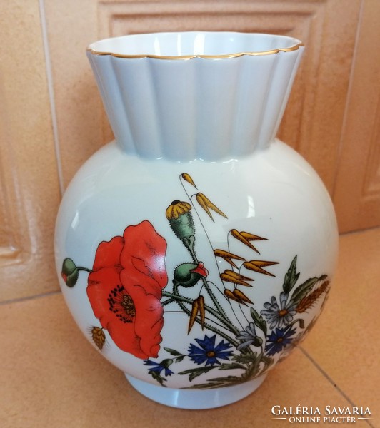 Zsolnay poppy porcelain vase, 18 cm