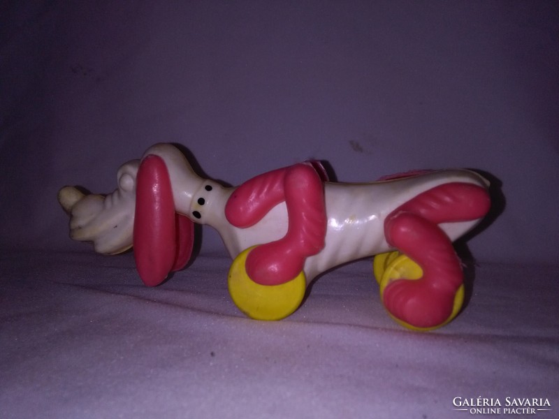 Retro Plútó kutya - gurulós, mozgó lábú bakelit játék