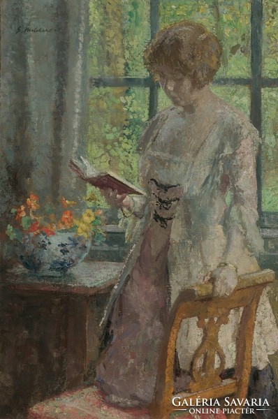 Gari melchers - reading woman - canvas reprint
