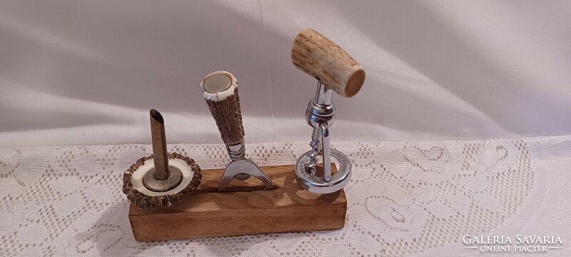 Antler handle corkscrew set