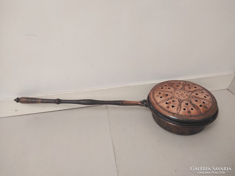 Antique Copper Kitchen Utensil Coffee Roaster with Long Handle Coffee Roaster 641 5544