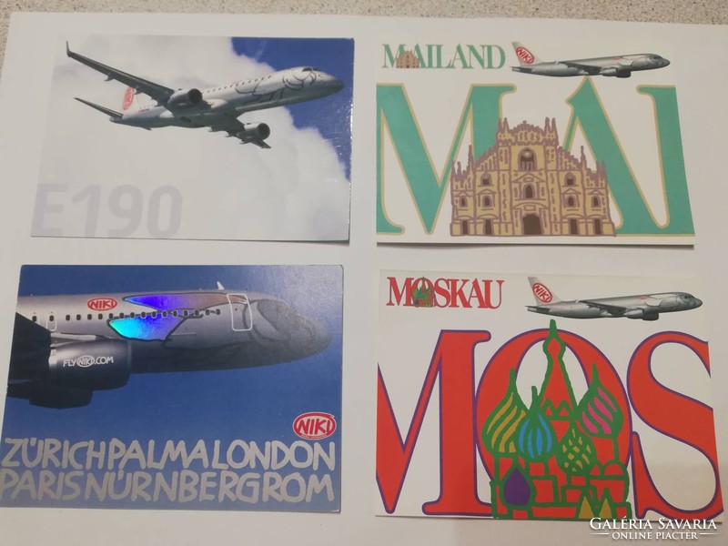 Airplane postcards 4 pcs