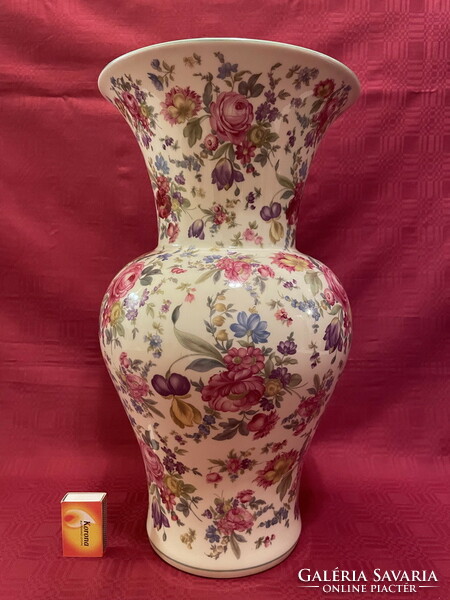 German bavaria, thomas ivory huge flower patterned vase 42.3cm !!